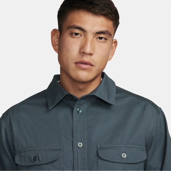 NEW!! Nike SB Tanglin Woven Skate Button-Up Long Sleeve Shirt. Unisex XS - Picture 2 of 7